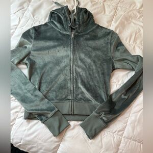 Aerie Green Zip-Up Hoodie